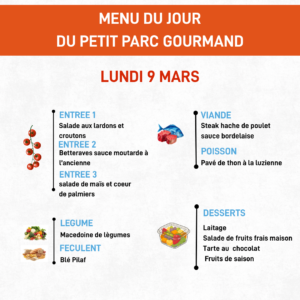 Menu du jour